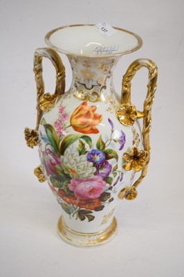 Lot 220 - Large Continental porcelain baluster vase with...