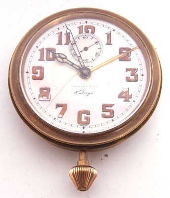 Lot 187 - Eterna & Tiffany & Co 8-day alarm car clock,...