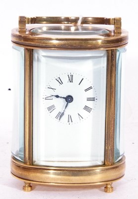 Lot 275 - Small carriage clock timepiece with white...