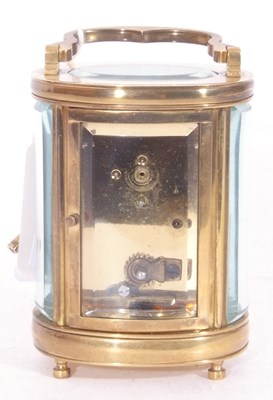 Lot 275 - Small carriage clock timepiece with white...