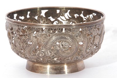 Lot 8 - Chinese white metal bowl, plain circular...