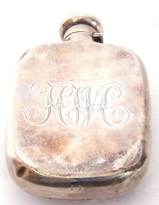 Lot 12 - Antique spirit flask of typical form, one side...