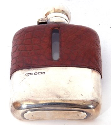 Lot 18 - George V spirit flask of rectangular form with...