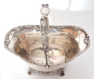 Lot 116 - Late Victorian silver bon-bon basket of oval...