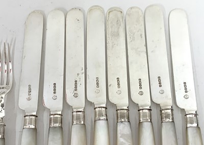 Lot 48 - Victorian 8-piece set of mother of pearl...