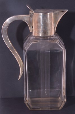 Lot 55 - Edward VII silver mounted glass claret jug,...