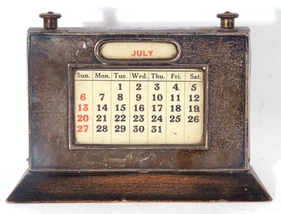 Lot 65 - George V silver framed perpetual calendar,...