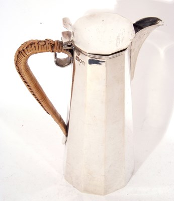 Lot 66 - George V silver hot water jug of plain...