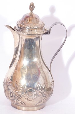 Lot 69 - Victorian silver hot water/coffee jug of pear...