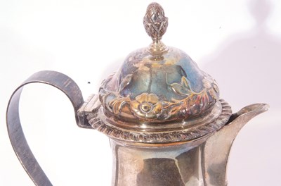 Lot 69 - Victorian silver hot water/coffee jug of pear...