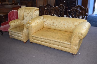 Lot 347 - Early 20th century drop end two-seater sofa...