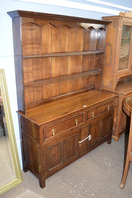 Lot 309 - 18th century style oak dresser with two...