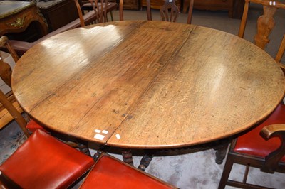 Lot 393 - 18th century oak drop leaf dining table on...
