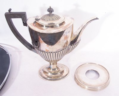 Lot 318 - Mixed Lot: an EPNS coffee pot with fluted...