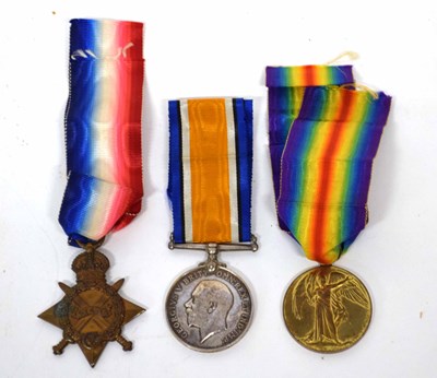Lot 146 - First World War British medal trio comprising...