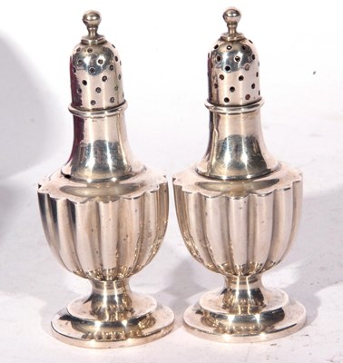 Lot 81 - Pair of late Victorian silver pepper pots of...