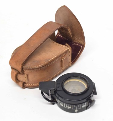 Lot 155 - 20th century prismatic compass with leather...