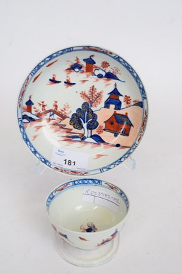 Lot 181 - Lowestoft Teabowl and Saucer