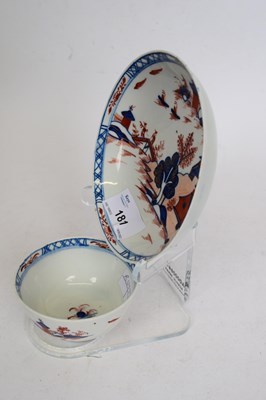 Lot 181 - Lowestoft Teabowl and Saucer