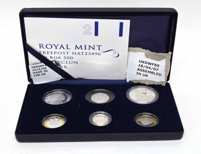 Lot 126 - Cased 2007 silver six coin Britannia proof set