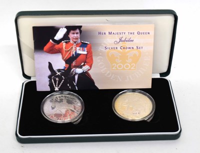 Lot 140 - Cased 2002 silver two-coin Golden Jubilee...
