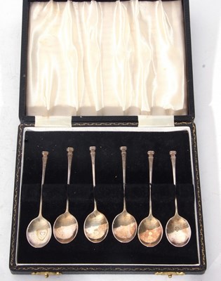 Lot 96 - Elizabeth II set of six silver coffee spoons,...