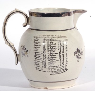 Lot 33 - An early 19th century Pearlware jug with...