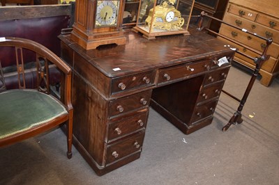 Lot 360 - Victorian dark wood twin pedestal desk with...