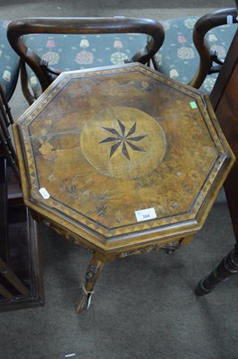 Lot 384 - Victorian walnut veneered and inlaid octagonal...