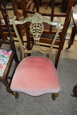 Lot 185 - Late 19th century side chair with carved frame,...