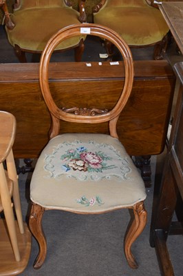 Lot 391 - Single Victorian balloon back dining chair...