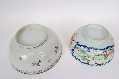Lot 5 - Two 18th century Chinese porcelain bowls with...