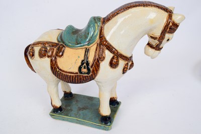 Lot 19 - Oriental model of a horse with Han or Tang...