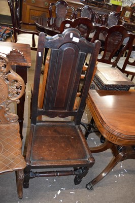 Lot 400 - 17th or early 18th century oak side chair with...