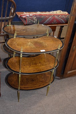 Lot 415 - Pair of Continental three tier kidney shaped...