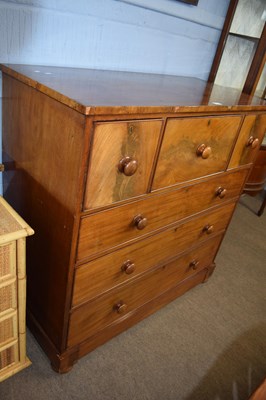 Lot 422 - Victorian mahogany chest with three short,...