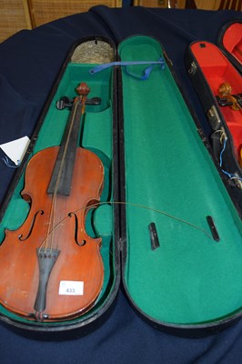Lot 433 - 20th century violin bearing internal label...