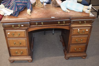 Lot 455 - Victorian mahogany twin pedestal desk with...