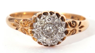 Lot 34 - Diamond cluster ring, the principle diamond...