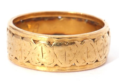 Lot 47 - 22ct gold ring, pierced and chased with a...
