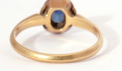 Lot 31 - Sapphire and diamond cluster ring, the cushion...