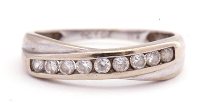 Lot 91 - 9ct white gold and cubic zirconia set ring, a...