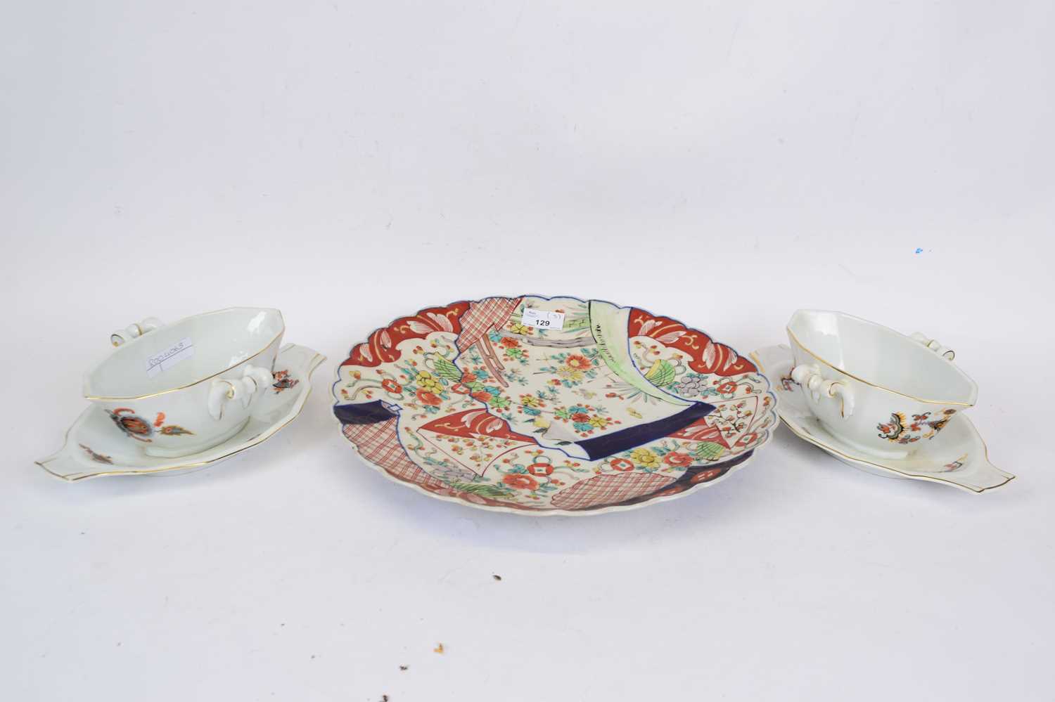 Lot 129 - Pair of Continental porcelain tureens and a...