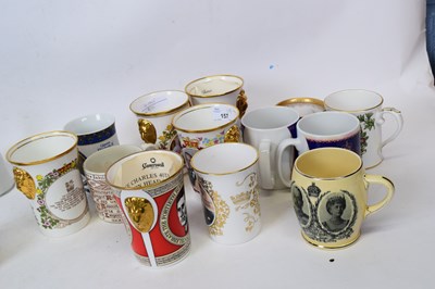 Lot 157 - Quantity of commemorative mugs, Spode mug for...