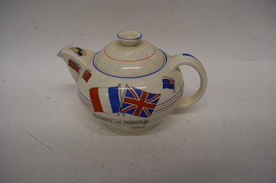 Lot 178 - Crown Ducal WWII tea pot with the flags of...