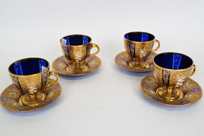 Lot 206 - Quantity of cups and saucers, blue glass...