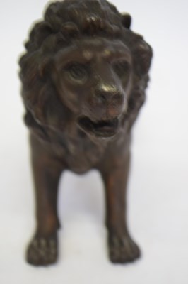 Lot 230 - Spelter model of a lion