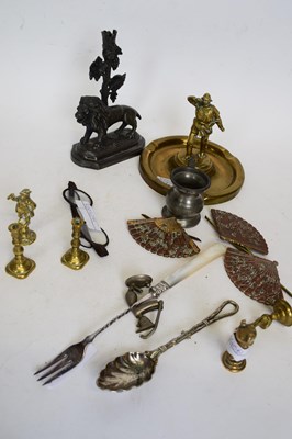 Lot 251 - Quantity of brass ashtrays and other...