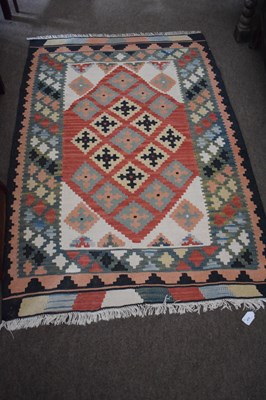 Lot 475 - Small 20th century Kilim rug decorated with a...