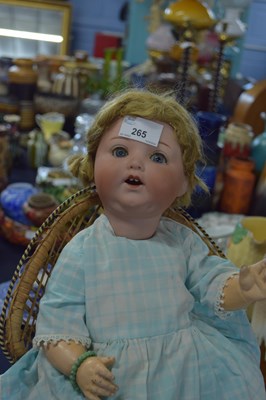 Lot 265 - Late 19th/early 20th century doll with bisque...